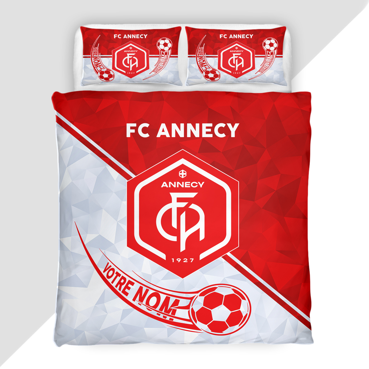 Housse de Couette Football Club d'Annecy - Parure de Lit FC Annecy 3D Imprimé Supporter – Image 2