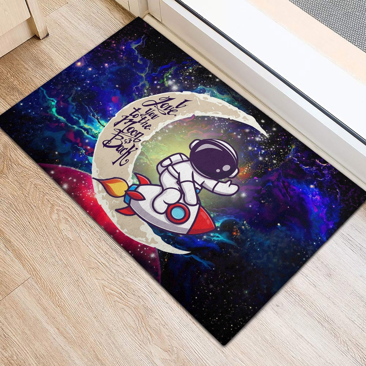 Tapis Astronaut Chibi Love You To The Moon Galaxy Back Doormat Home Decor – Image 3