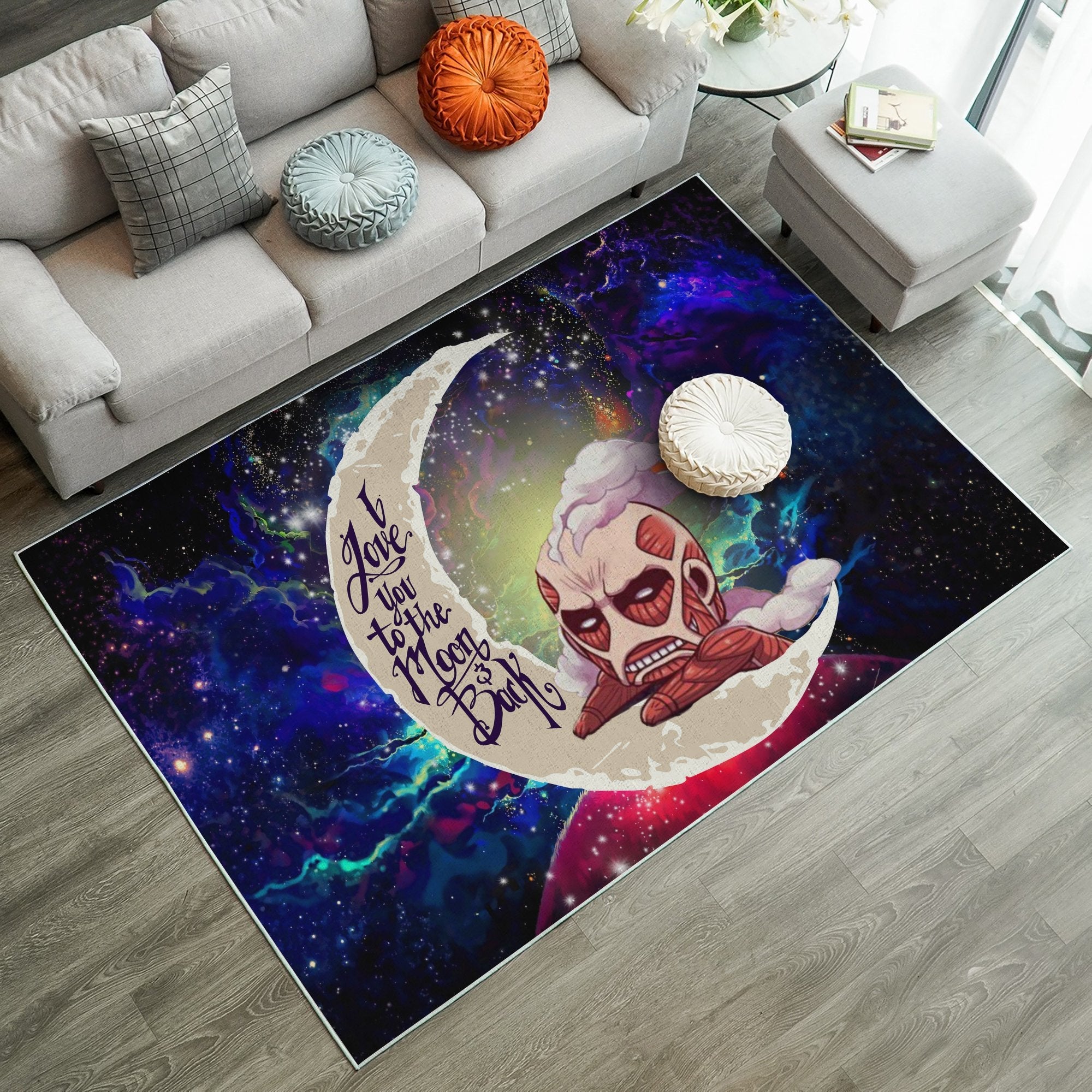 Tapis Attack on titan Love You To The Moon Galaxy Carpet Rug Home Room Decor – Image 2