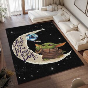 Alternative view of Tapis Star Wars – Baby Yoda – Je t’aime jusqu’à la lune et retour