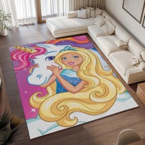Alternative view of Tapis Barbie et licorne