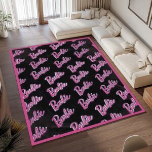 Alternative view of Tapis Barbie – Icône noir et rose