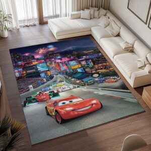 Alternative view of Tapis Cars 95 – Flash McQueen sur la route de Tokyo