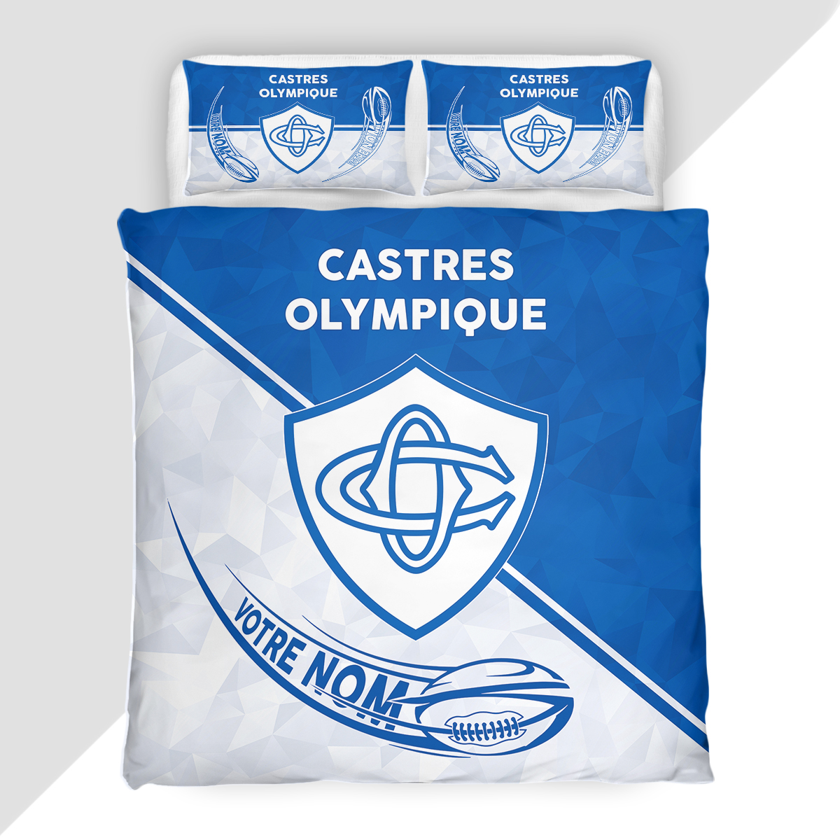 Housse de Couette Castres Olympique - Parure de Lit Rugby 3D Imprimé Supporter – Image 2