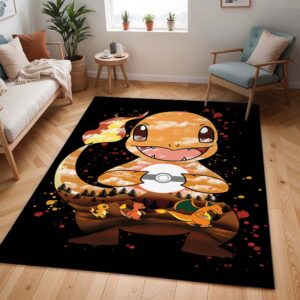 Tapis Pokémon – Dracaufeu – Évolution de feu – Illustration