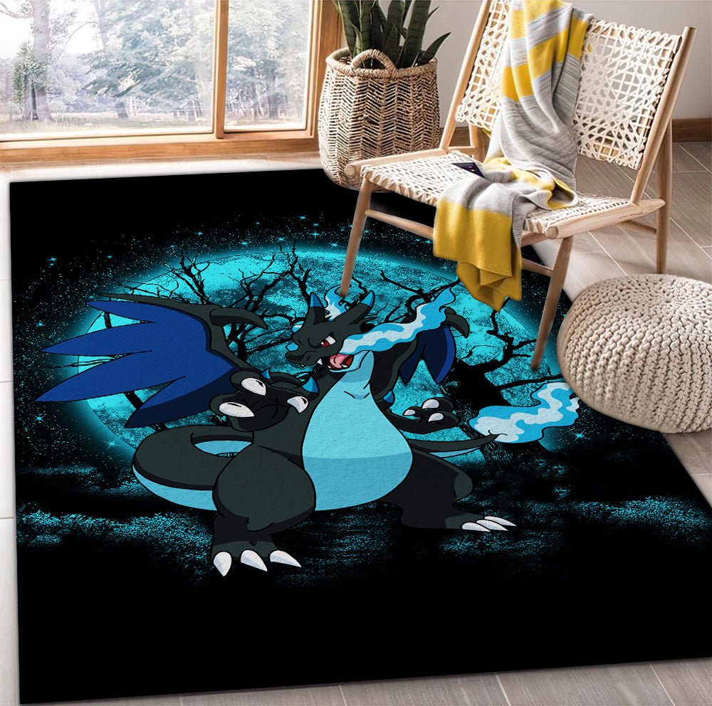 Tapis Charizard Mega X Moonlight Area Carpet Rug Home Decor Bedroom Living Room Decor – Image 2