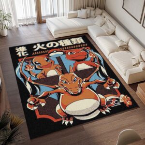 Alternative view of Tapis Pokémon – Salamèche, Reptincel et Dracaufeu – Type Feu 2