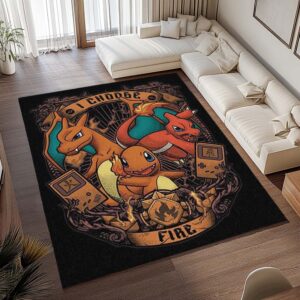 Alternative view of Tapis Pokémon – Salamèche, Reptincel et Dracaufeu – Type Feu