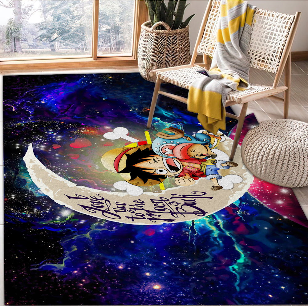 Tapis Chibi Luffy And Chopper One Piece Anime Love You To The Moon Galaxy Rug Carpet Rug Home Room Decor – Image 2