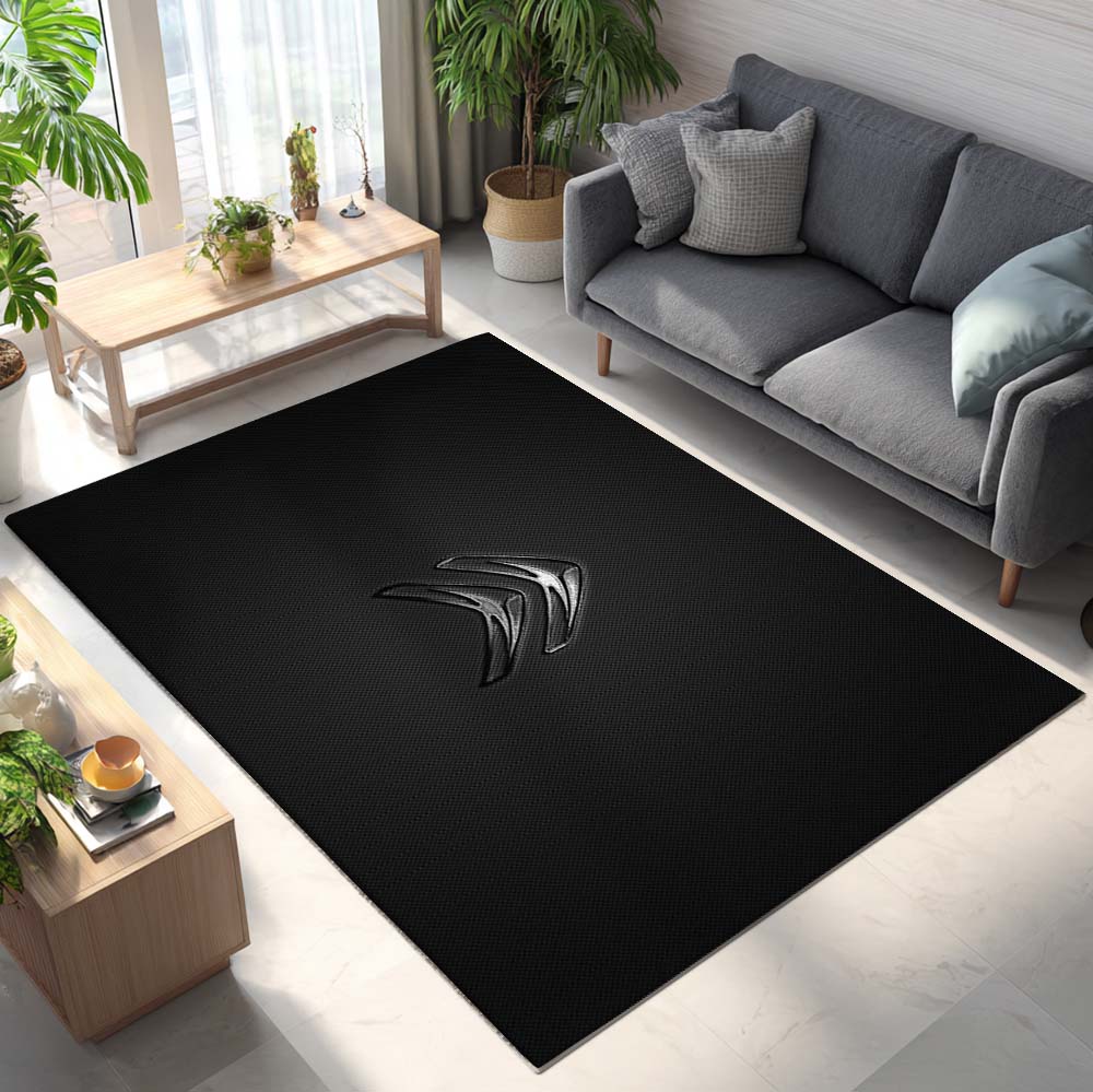Tapis Car Citroen silver logo gray carbon fiber background Citroen metal