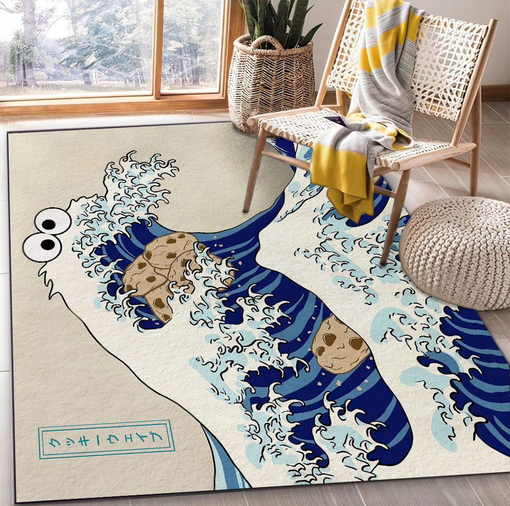 Tapis Cookie The Great Wave Carpet Rug Home Room Decor – Image 2