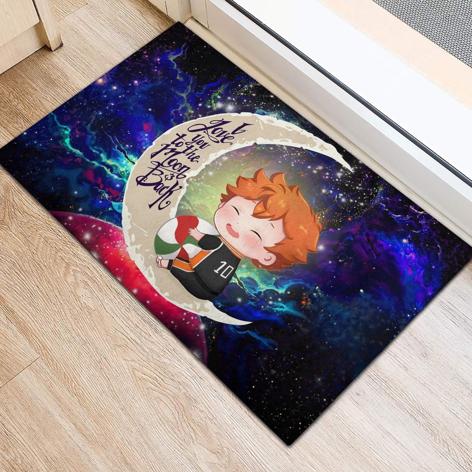 Tapis Cute Hinata Haikyuu Love You To The Moon Galaxy Back Doormat Home Decor – Image 3