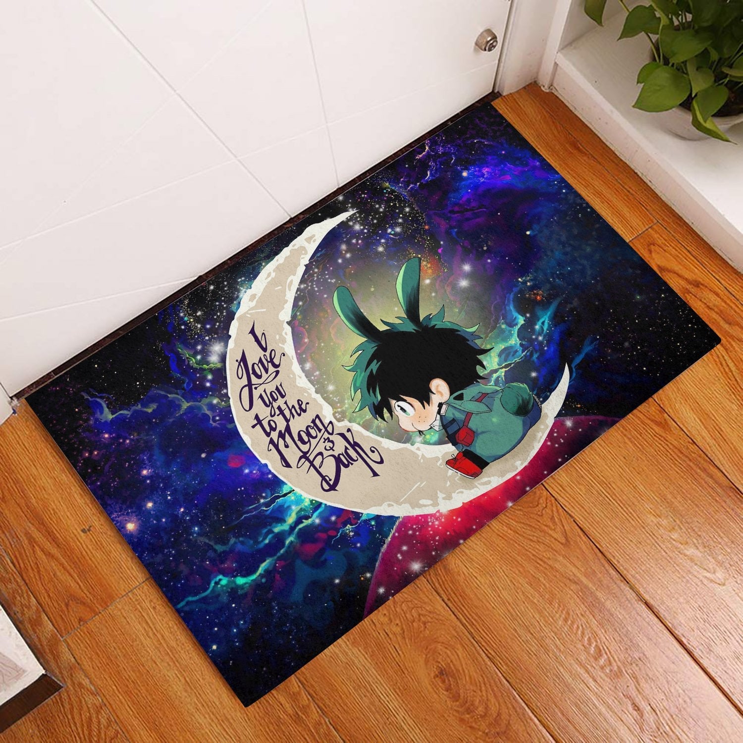 Tapis Deku My Hero Academia AnimeLove You To The Moon Galaxy Back Doormat Home Decor – Image 2