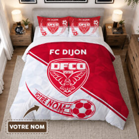 Housse de Couette Dijon Football Côte-d’Or – Parure de Lit DFCO 3D Imprimé Supporter