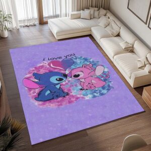 Alternative view of Tapis Disney – Stitch et Angel amoureux 2