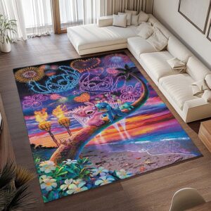 Alternative view of Tapis Disney – Stitch et Angel – Bisou, amour et feu d’artifice