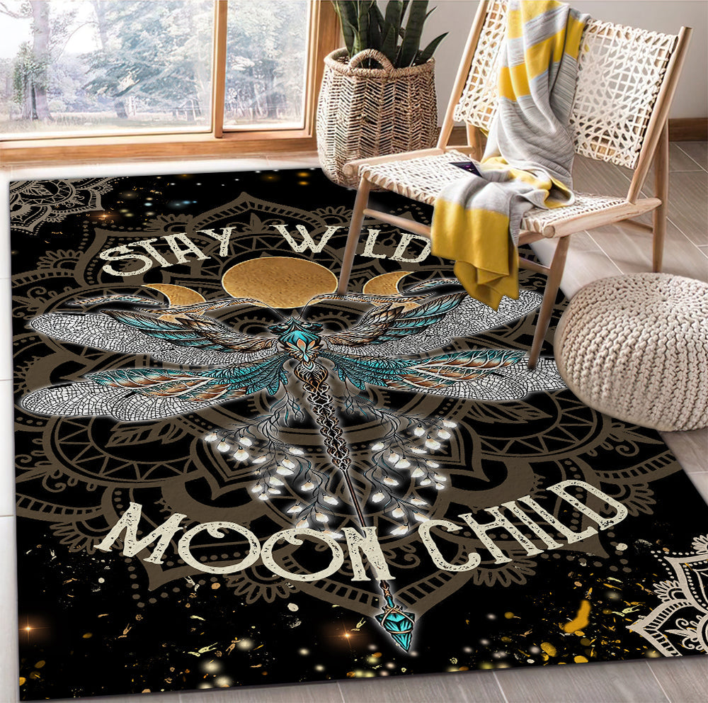 Tapis Dragonfly Stay Wild Moon Child Rug Carpet Rug Home Room Decor – Image 3