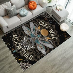 Alternative view of Tapis Dragonfly Stay Wild Moon Child Rug Carpet Rug Home Room Decor