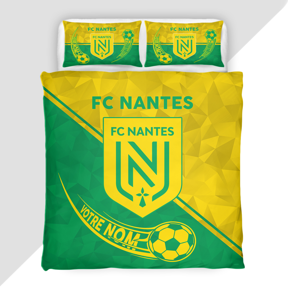 Housse de Couette Football Club de Nantes - Parure de Lit FCN 3D Imprimé Supporter – Image 2