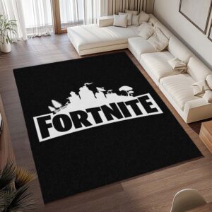 Alternative view of Tapis Fortnite – Logo noir et blanc 2