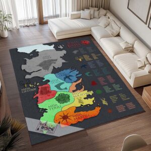 Alternative view of Tapis Game of Thrones – Carte des Maisons