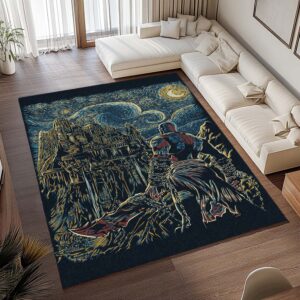 Alternative view of Tapis God of War Ragnarök – Kratos style Van Gogh