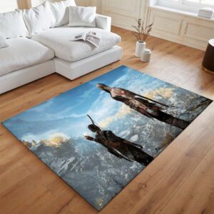 Alternative view of Tapis God of War Ragnarök Kratos Esprit de Sparte et Loki