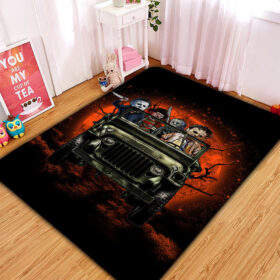 Tapis Halloween Horro Movie Ride Jeep Funny Anime Moonlight Rug Carpet Rug Home Room Decor