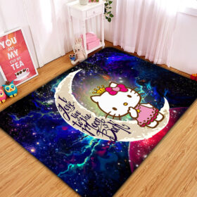 Tapis Hello Kitty Love You To The Moon Galaxy Carpet Rug Home Room Decor