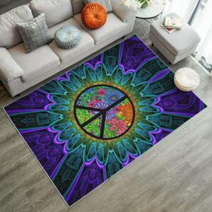 Alternative view of Tapis Hippie Rainbow Colorful Sunflower Rug Carpet Rug Home Room Decor