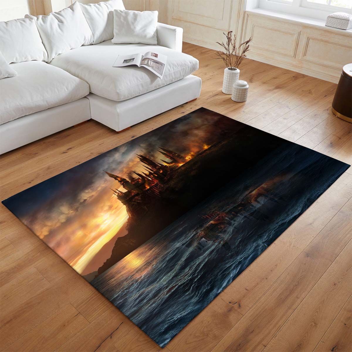 Tapis Château de Poudlard en flammes – Image 2
