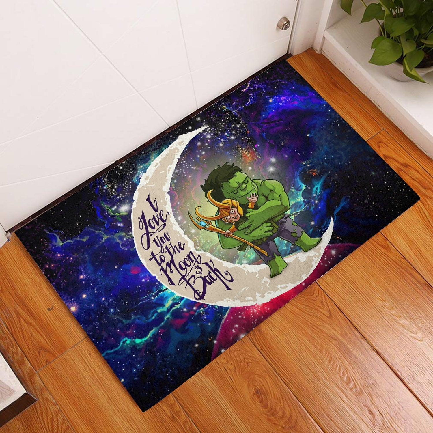 Tapis Hulk And Loki Love You To The Moon Galaxy Back Doormat Home Decor – Image 2