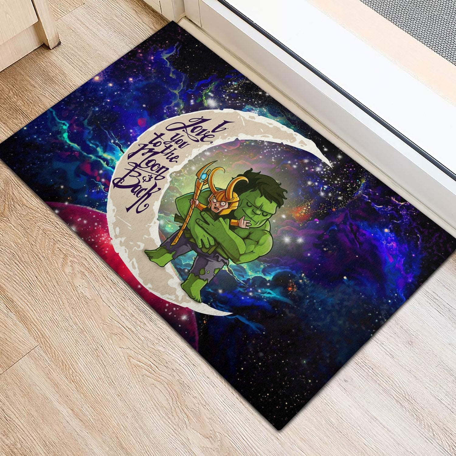 Tapis Hulk And Loki Love You To The Moon Galaxy Back Doormat Home Decor – Image 3