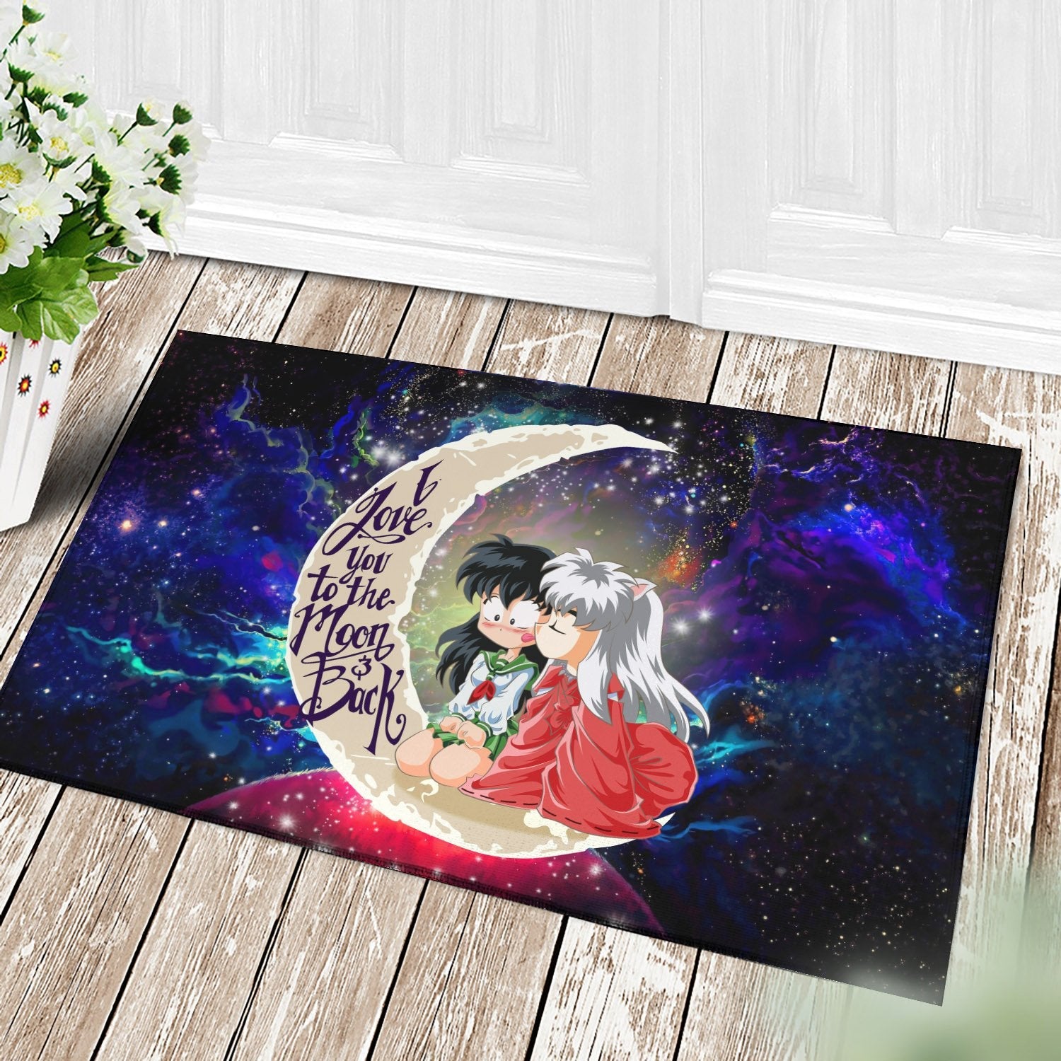 Tapis Inuyasha Love You To The Moon Galaxy Back Doormat Home Decor – Image 3