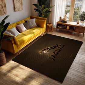 Tapis Car Jaguar golden brown metal