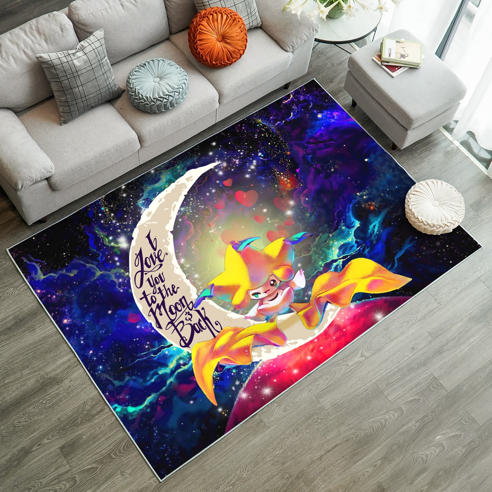 Tapis Jirachi Pokemon Love You To The Moon Galaxy Rug Carpet Rug Home Room Decor – Image 3