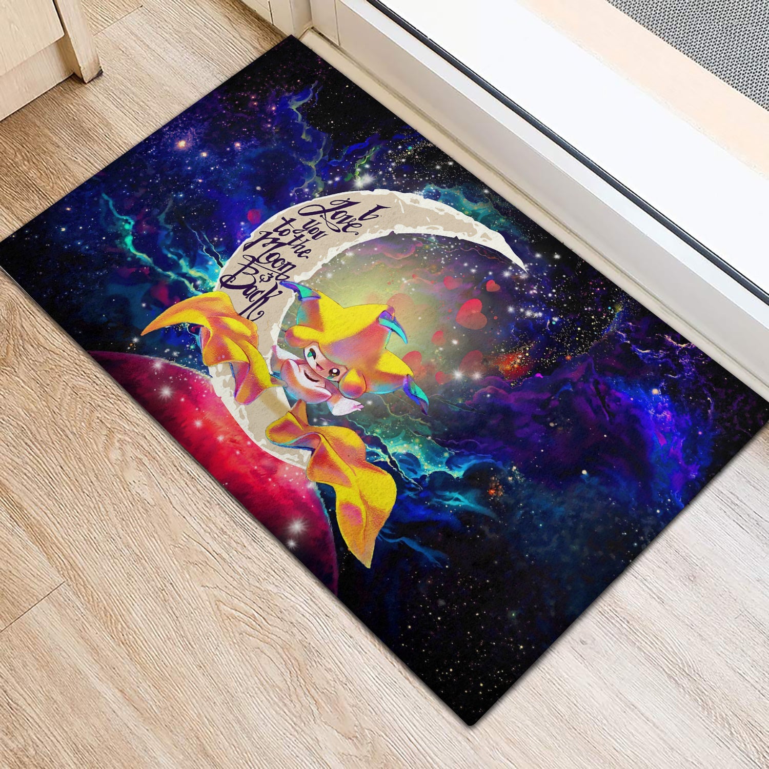 Tapis Jirachi Pokemon Love You To The Moon Galaxy Doormat Home Decor – Image 2