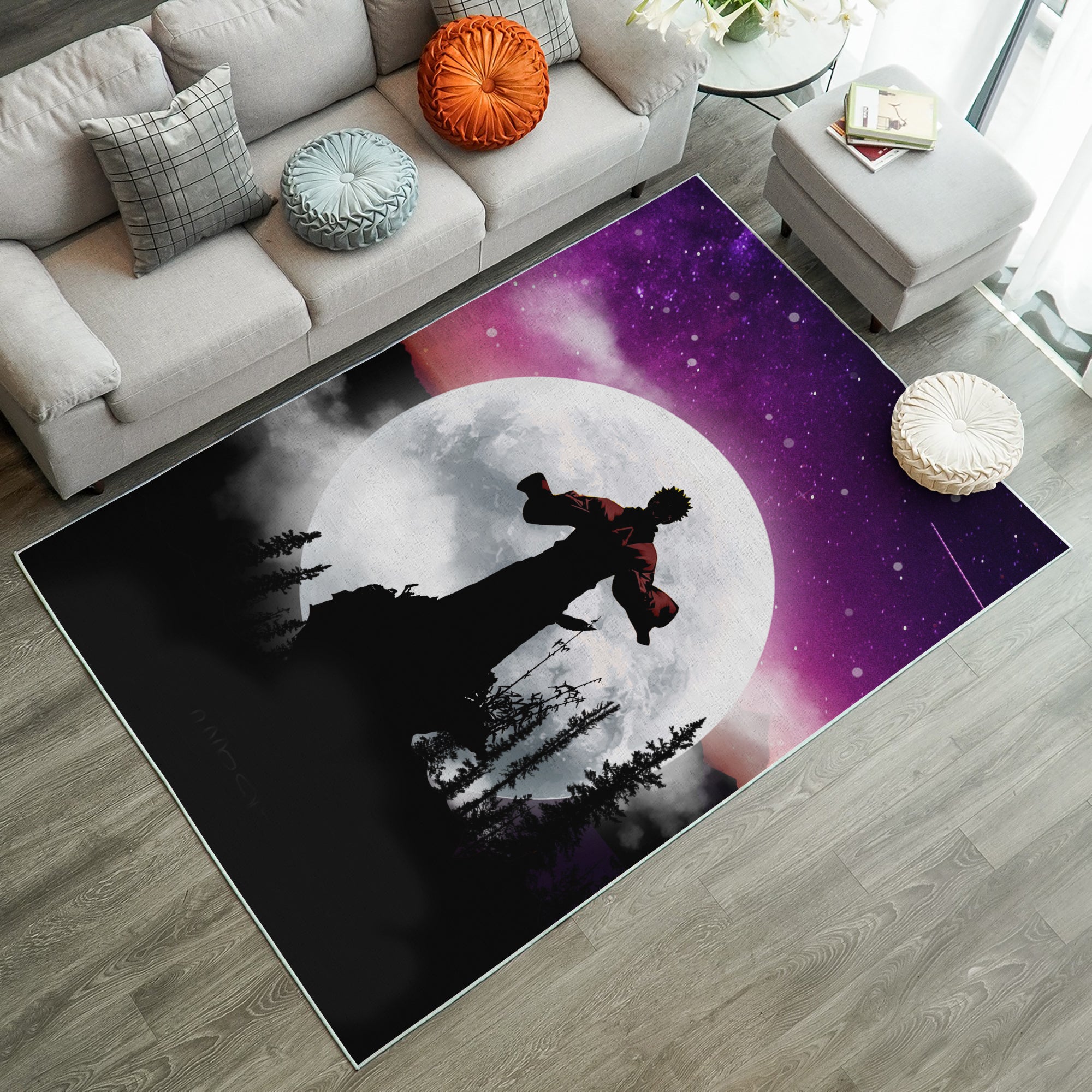 Tapis Jujutsu Kaisen Sukuna Moon Night Rug Carpet Rug Home Room Decor – Image 2