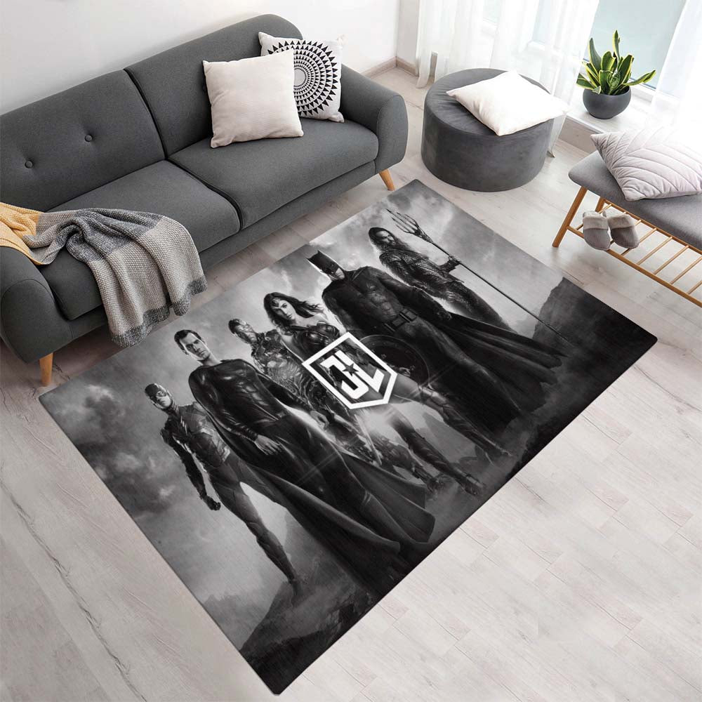 Tapis Justice League – Style noir et blanc