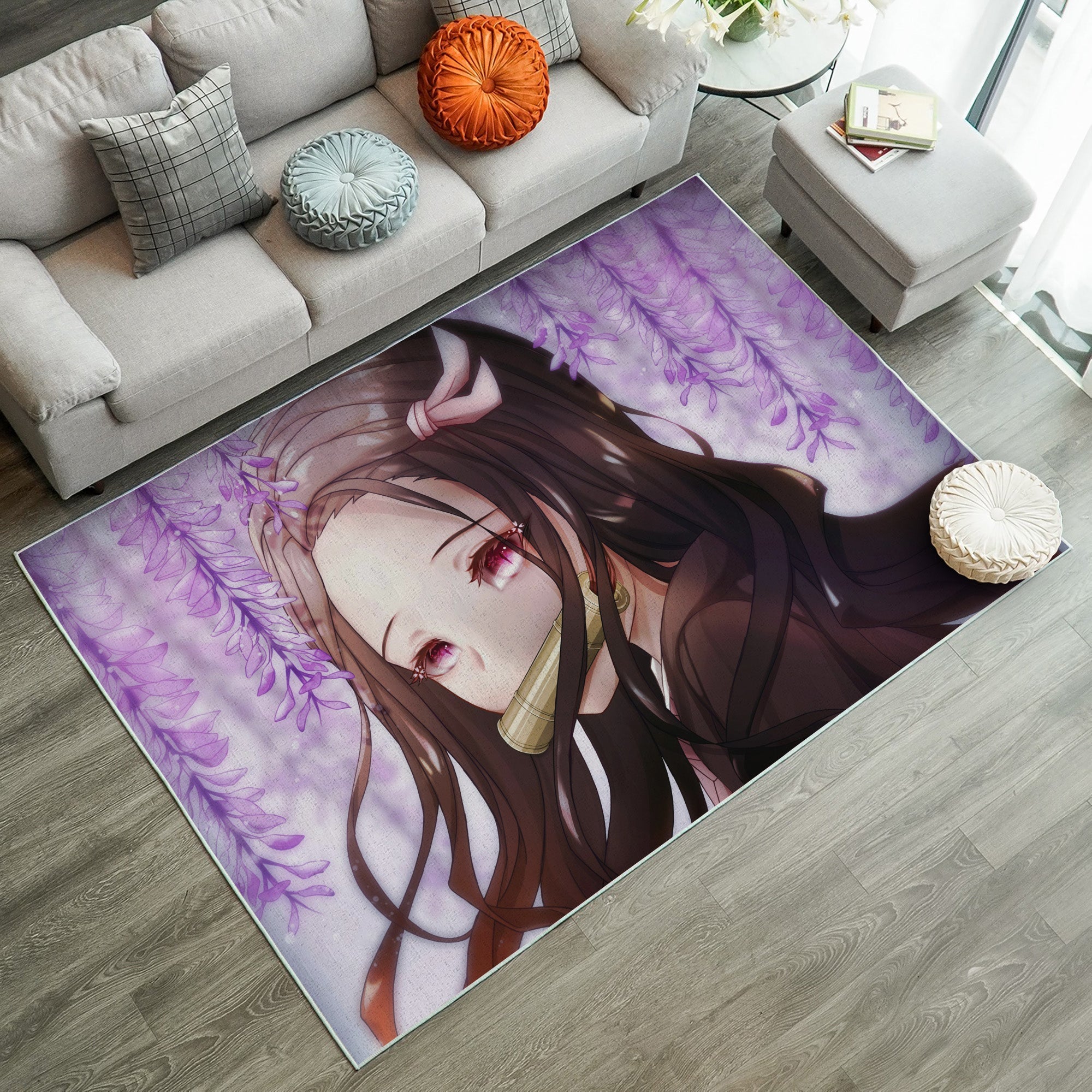 Tapis Nezuko Kimetsu No Yaiba Anime Rug Carpet Rug Home Room Decor – Image 2