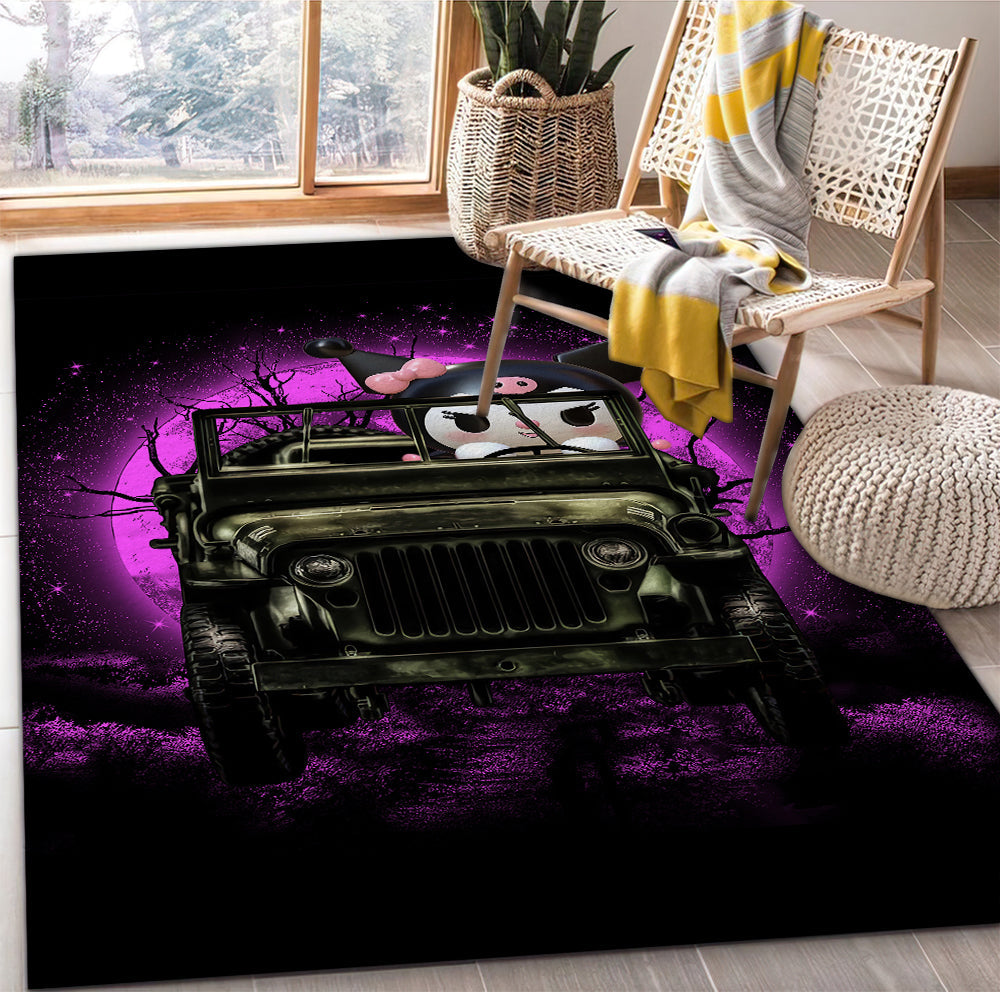 Tapis Kuromi Ride Jeep Funny Anime Moonlight Rug Carpet Rug Home Room Decor – Image 2