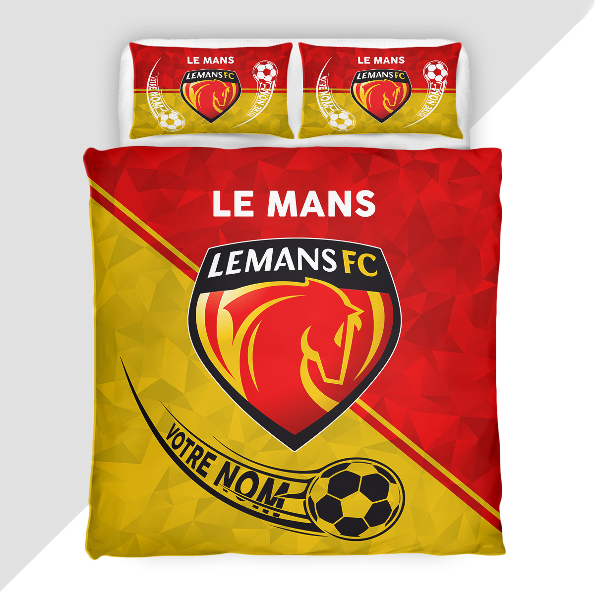 Housse de Couette Le Mans Football Club - Parure de Lit LMFC 3D Imprimé Supporter – Image 2
