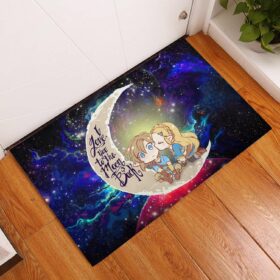 Tapis Legend Of Zelda Couple Chibi Couple Love You To The Moon Galaxy Back Doormat Home Decor