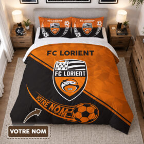 Housse de Couette Football Club Lorient – Parure de Lit FCL 3D Imprimé Supporter