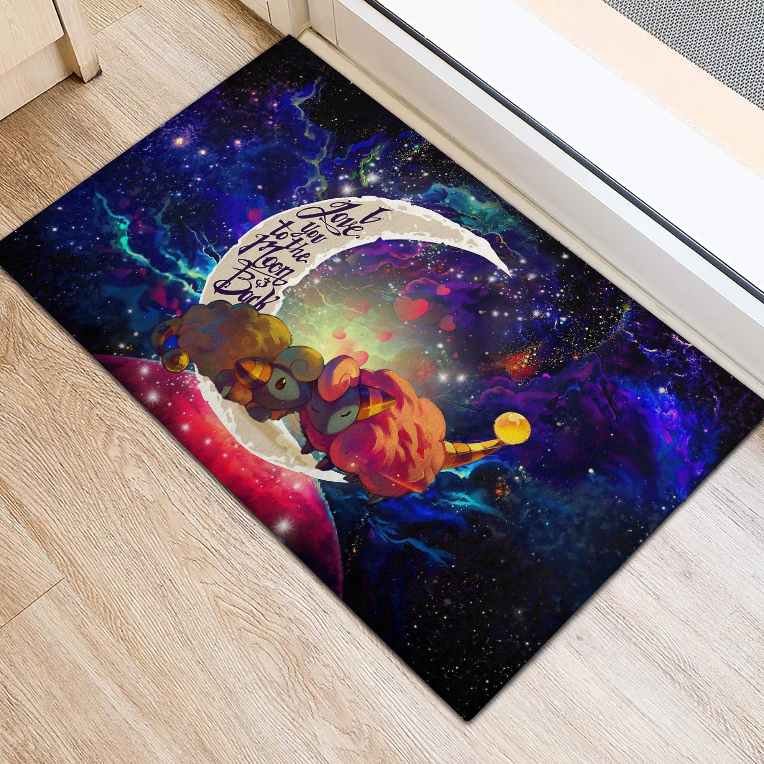 Tapis Mareep Pokemon Love You To The Moon Galaxy Doormat Home Decor – Image 2