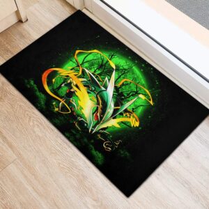 Alternative view of Tapis Mega X Rayquaza Pokemon Moonlight Doormat Home Decor