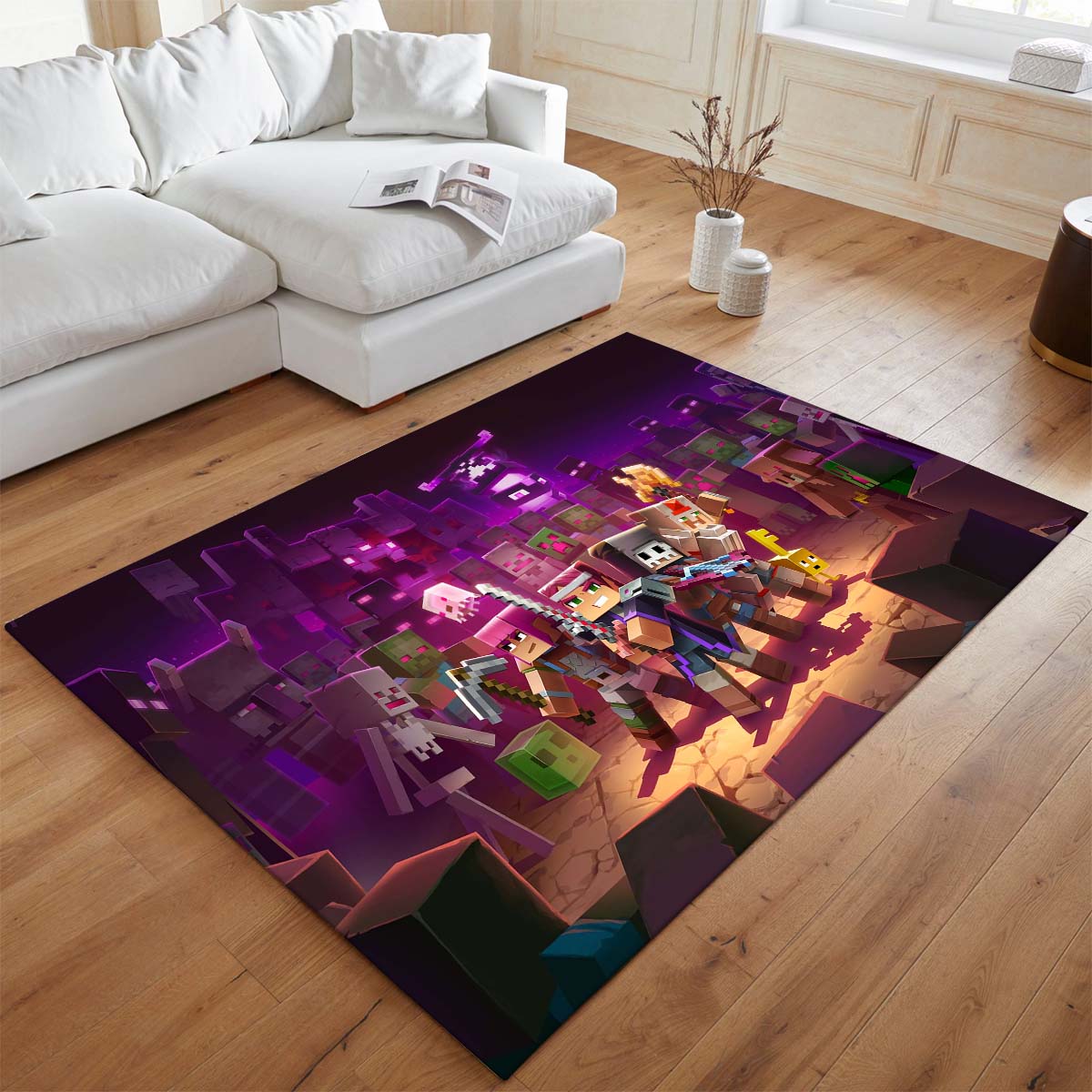 Tapis Minecraft – Personnages dans le biome du Nether – Image 2