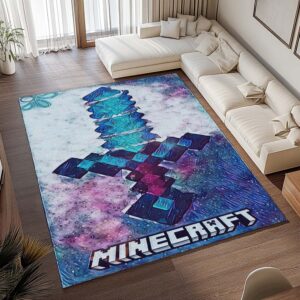 Alternative view of Tapis Minecraft – Épée en diamant artistique