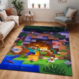 Tapis Minecraft – Steve, Alex et tous les amis