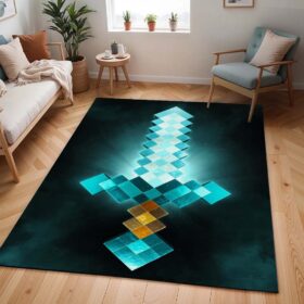 Tapis Minecraft – Steve avec épée en diamant